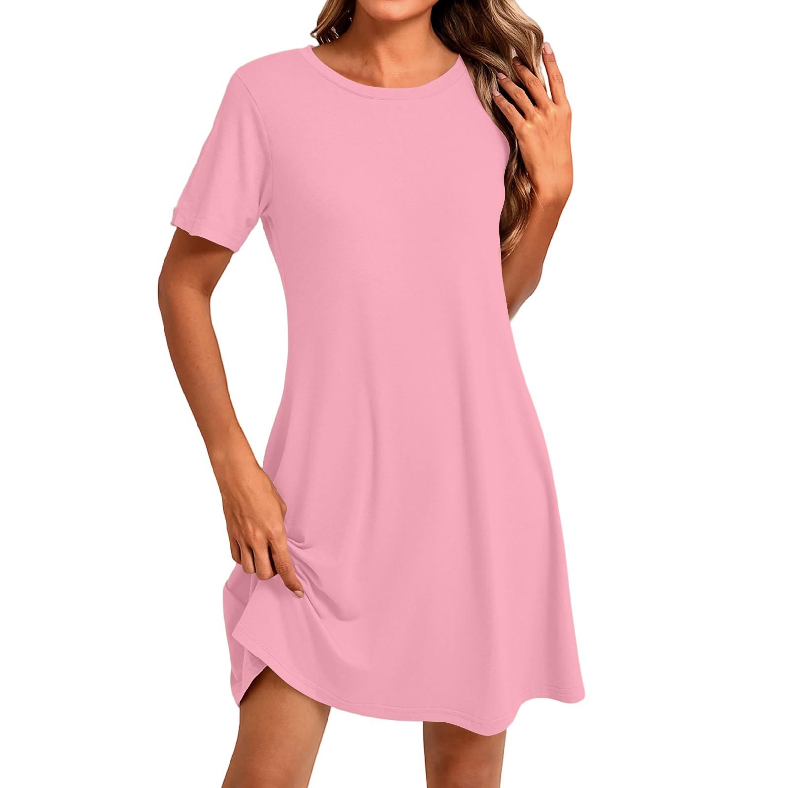 Жіноча мода Повсякденна Однотонна Сукня Міні з Круглим Вирізом та Коротким Рукавом M
Жіноча мода Повсякденна Однотонна Сукня Міні з Круглим Вирізом та Коротким Рукавом M