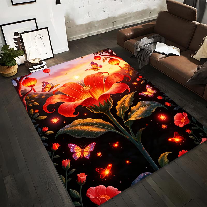 Large Red Flower Carpet with Enchanting Butterflies and Lanterns Suitable for use as an anti-slip for living room bedroom sofas 40x60cm( 15x23in )
Large Red Flower Carpet with Enchanting Butterflies and Lanterns Suitable for use as an anti-slip for living room bedroom sofas 40x60cm( 15x23in )