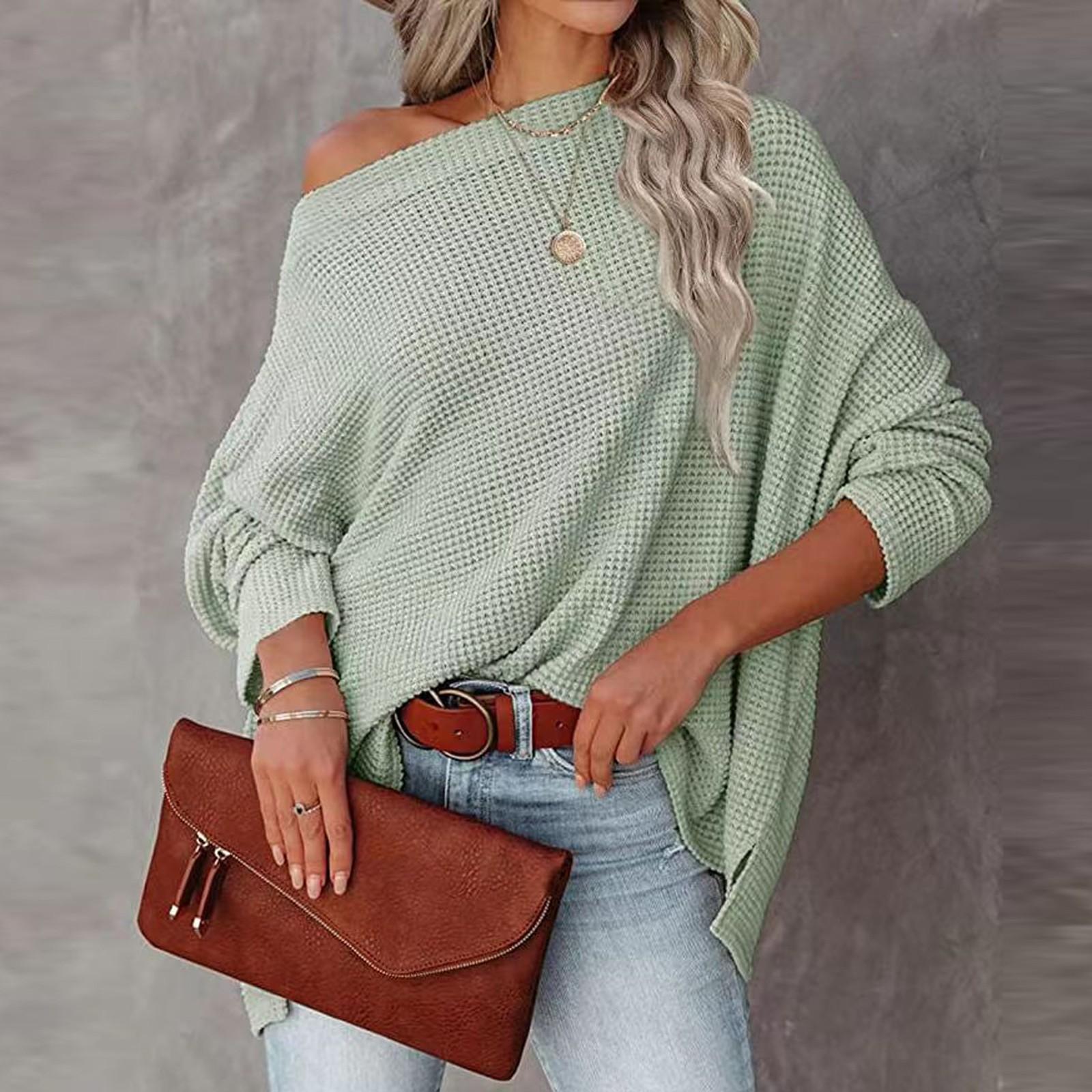 Women s Fashion Casual Knit Slant Shoulder Split Long Sleeve Solid Color Top XXL
Women s Fashion Casual Knit Slant Shoulder Split Long Sleeve Solid Color Top XXL