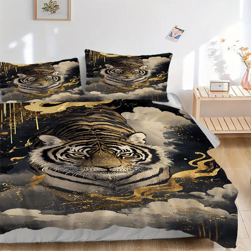 3PCs Tiger Art Print Design Cover Set, Breathable Fabric, Machine Washable (1 Duvet Cover + 2 Pillowcases) (Without Quilt) yy250911095 135x200cm
3PCs Tiger Art Print Design Cover Set, Breathable Fabric, Machine Washable (1 Duvet Cover + 2 Pillowcases) (Without Quilt) yy250911095 135x200cm