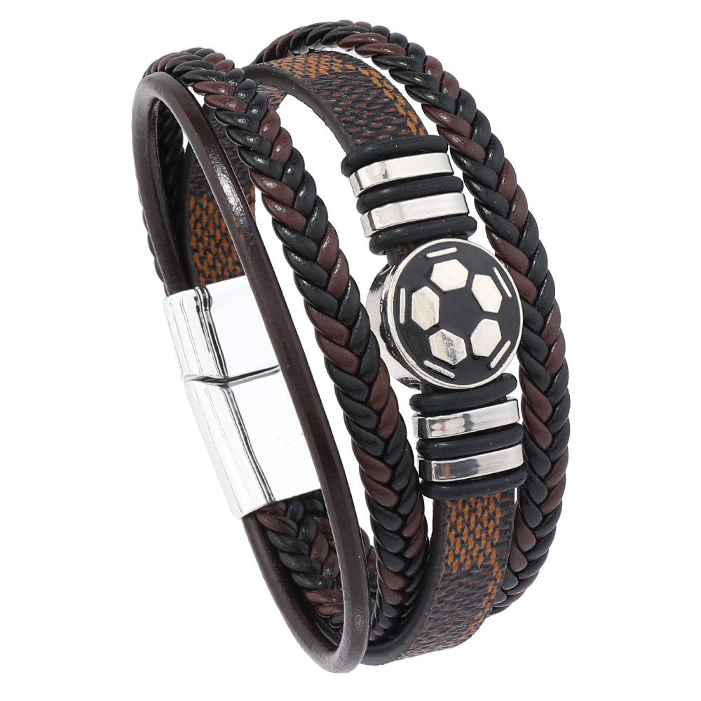 European-American Football Fan Multilayer Leather Bracelet with Magnetic Buckle - Men s Commemorative Jewelry Gift
European-American Football Fan Multilayer Leather Bracelet with Magnetic Buckle - Men s Commemorative Jewelry Gift