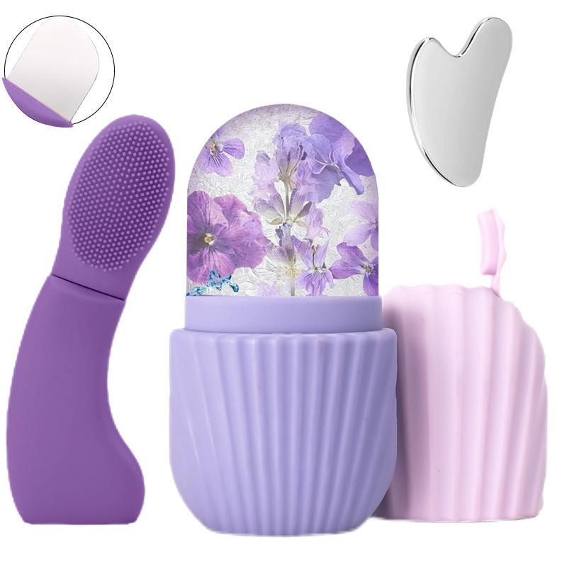 3-in-1 Facial Care Tool Kit, Ice Roller Mold, Silicone Cleansing Brush & Stainless Steel Gua Sha Set for Skin Depuffing & Cleansing 3pcs фіолетовий
3-in-1 Facial Care Tool Kit, Ice Roller Mold, Silicone Cleansing Brush & Stainless Steel Gua Sha Set for Skin Depuffing & Cleansing 3pcs фіолетовий