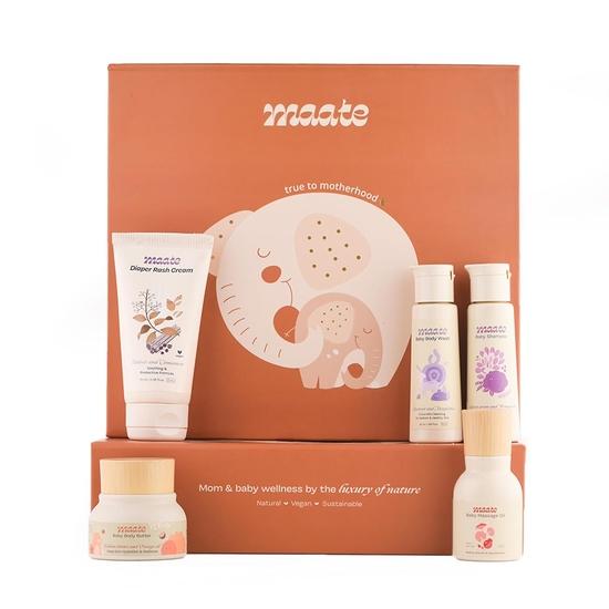 Maate Baby Care Wellness Box | Collection of All Baby Skin & Hair Care Needs | Baby Gift Set for New Born | Baby Kit
Maate Baby Care Wellness Box | Collection of All Baby Skin & Hair Care Needs | Baby Gift Set for New Born | Baby Kit