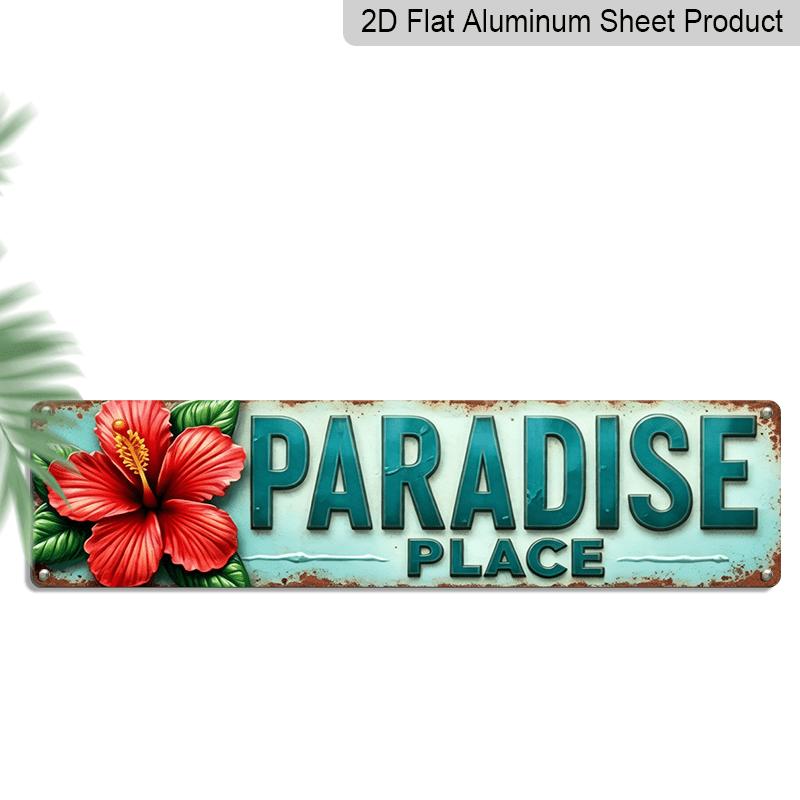 2D Flat Print, Single Piece, Retro Paradise Location Aluminium Decorative Sign with Tropical Hibiscus Flower Wall Decoration, Wall Hanging, Rustic 40cm x 10cm
2D Flat Print, Single Piece, Retro Paradise Location Aluminium Decorative Sign with Tropical Hibiscus Flower Wall Decoration, Wall Hanging, Rustic 40cm x 10cm