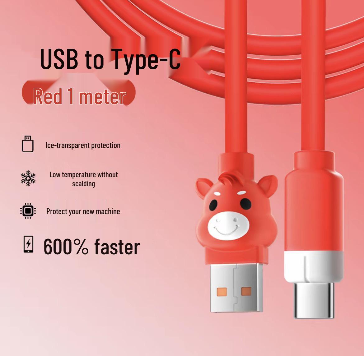 Year of the Horse Dual Type-C Fast Charging Silicone Cable for Android & Apple
Year of the Horse Dual Type-C Fast Charging Silicone Cable for Android & Apple