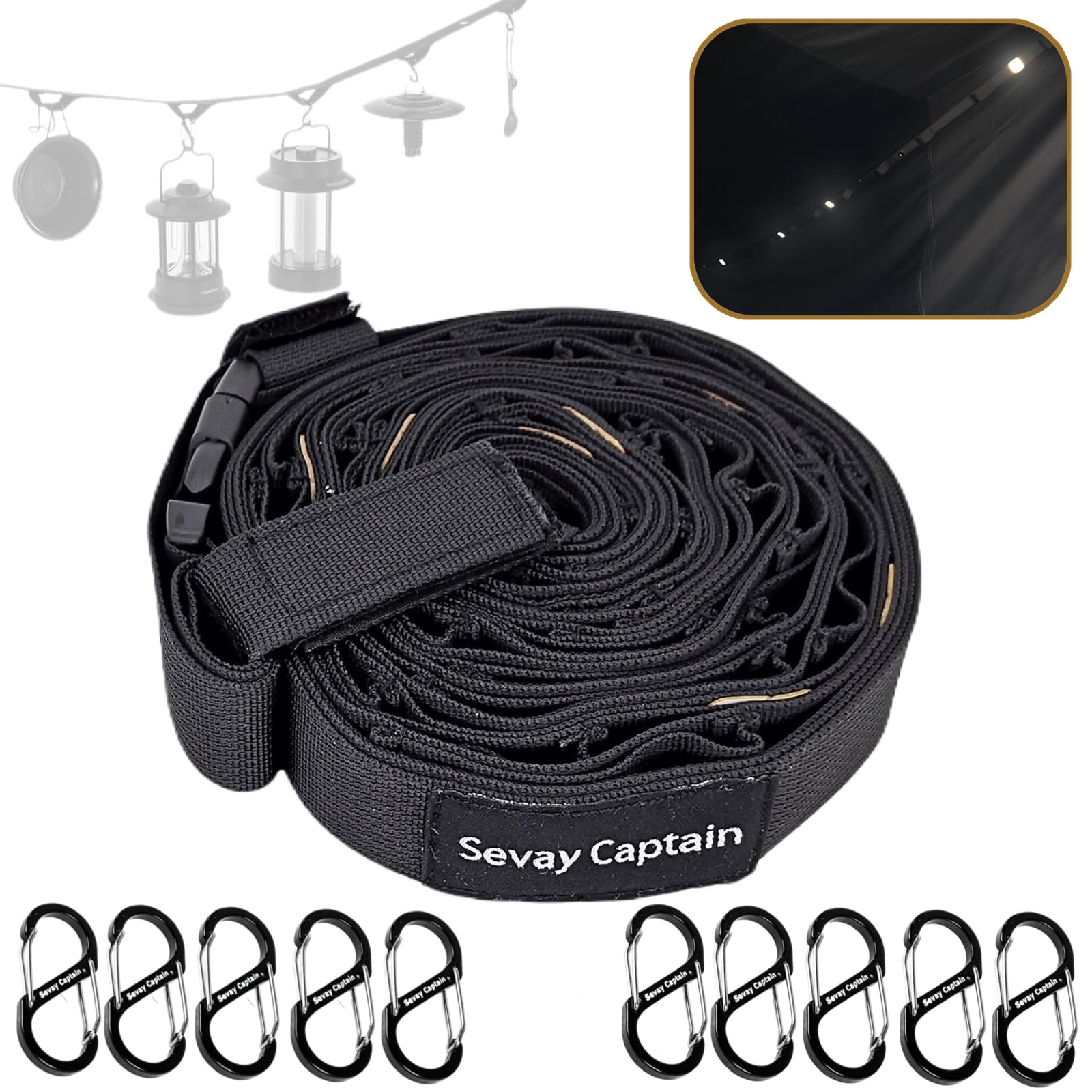 SevayCaptain Daisy Chain Подвесная бельевая веревка Изготовлена из нейлона Регулируемая длина от до Включает светоотражающую ленту для видимости в темноте 24 чёрный
SevayCaptain Daisy Chain Подвесная бельевая веревка Изготовлена из нейлона Регулируемая длина от до Включает светоотражающую ленту для видимости в темноте 24 чёрный