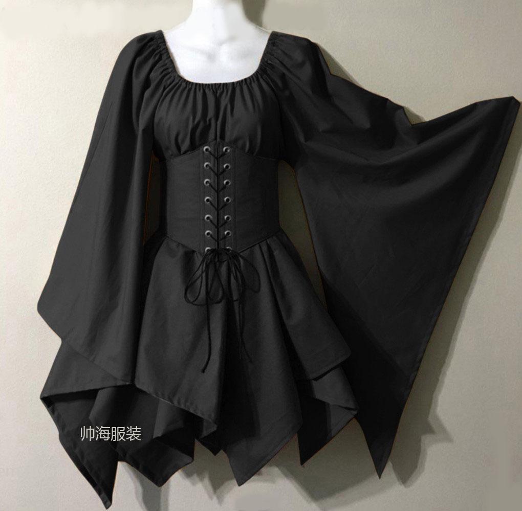 Flared Sleeve Long Sleeve Medieval Renaissance Dress Patchwork Dress S
Flared Sleeve Long Sleeve Medieval Renaissance Dress Patchwork Dress S