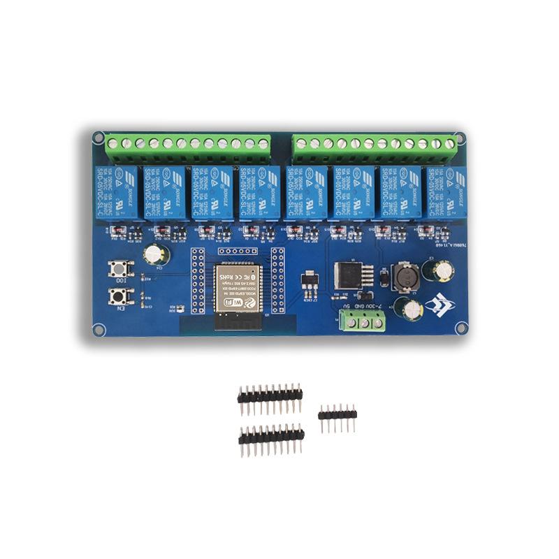 DC5-30V ESP32 Development Board, 8 Channel Relay Module, WiFi & BLE Bluetooth with ESP32-WROOM
DC5-30V ESP32 Development Board, 8 Channel Relay Module, WiFi & BLE Bluetooth with ESP32-WROOM