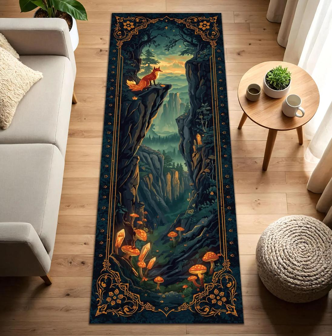 Magical Forest Animal Runner Rug Dark Green Blue Color Natural Retro Design Ideal For Cottagecore Home Hallway Corridor Decor 40X60CM
Magical Forest Animal Runner Rug Dark Green Blue Color Natural Retro Design Ideal For Cottagecore Home Hallway Corridor Decor 40X60CM