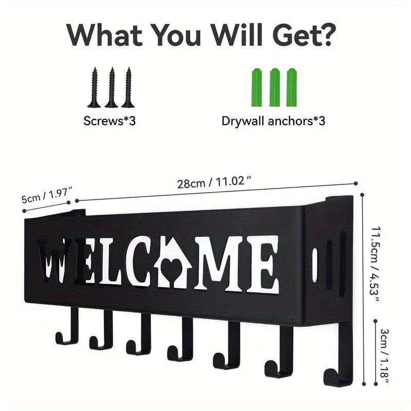 Настенная стойка-держатель для ключей Sweet Home Черный Органайзер для хранения Пальто Одежда Полотенце Подвесные крючки Вешалки для украшения дома 1pc чёрный