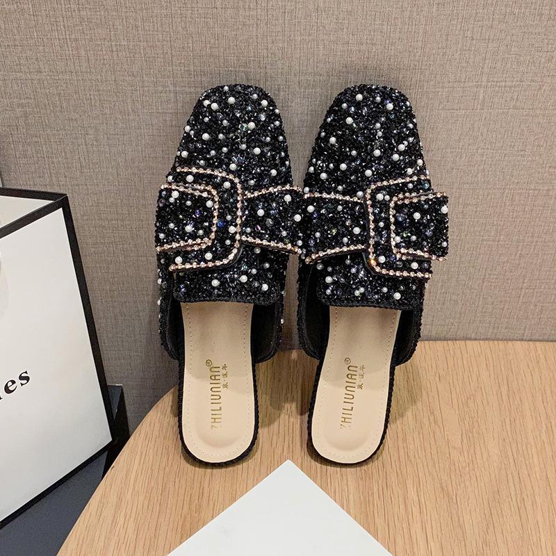 Жіночі елегантні літні універсальні тапочки з квадратним носком на плоскій підошві Жіночі напівтапочки зі стразами Жіноче взуття Muller 43 чорний
Жіночі елегантні літні універсальні тапочки з квадратним носком на плоскій підошві Жіночі напівтапочки зі стразами Жіноче взуття Muller 43 чорний