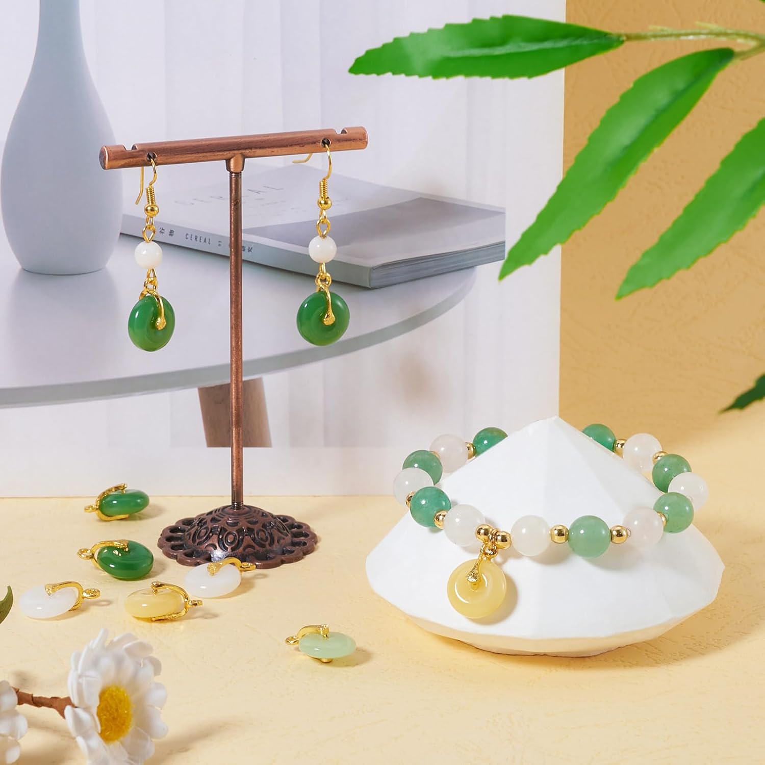 FASHEWELRY Flat Round Glass Lucky Charms Donut Green Glass Necklace Charms Imitation Jade Charms Ring Coin Glass Shape Charms with Large Hole for 3 Colors-Flower
FASHEWELRY Flat Round Glass Lucky Charms Donut Green Glass Necklace Charms Imitation Jade Charms Ring Coin Glass Shape Charms with Large Hole for 3 Colors-Flower