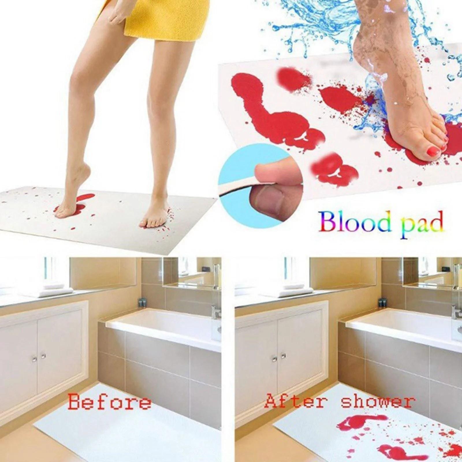Halloween Gifts Blood Bath Mat Color Changing Sheet Turns Red Wet Horror Bloody Footprints Shower Carpet Bathroom Non-slip Rug
Halloween Gifts Blood Bath Mat Color Changing Sheet Turns Red Wet Horror Bloody Footprints Shower Carpet Bathroom Non-slip Rug