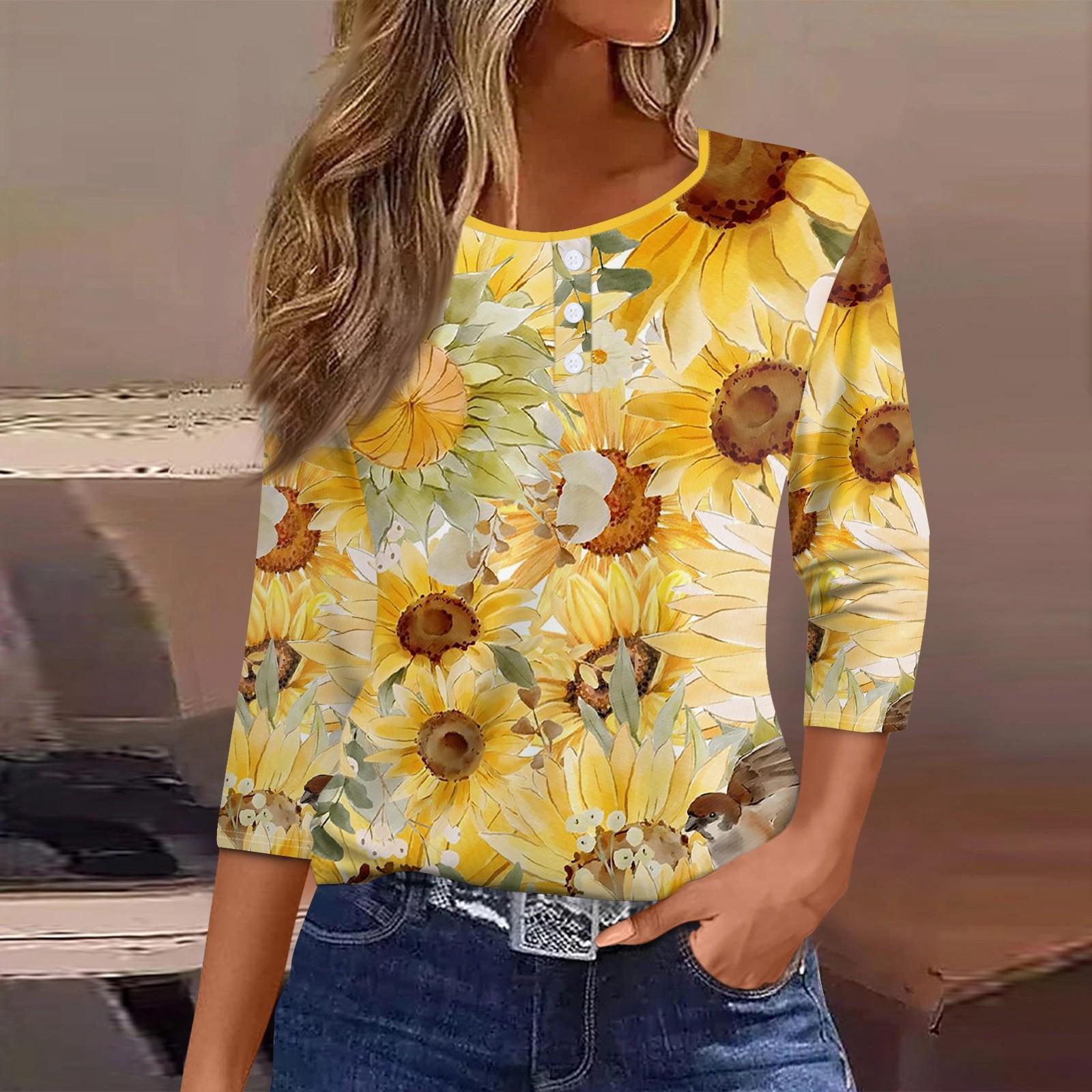 Жен. Футболка Футболка с принтом Пуговицы Рукав 3/4 Повседневные Выходные Мода Классический Круглый вырез Обычный Топ XXL жёлтый
Жен. Футболка Футболка с принтом Пуговицы Рукав 3/4 Повседневные Выходные Мода Классический Круглый вырез Обычный Топ XXL жёлтый