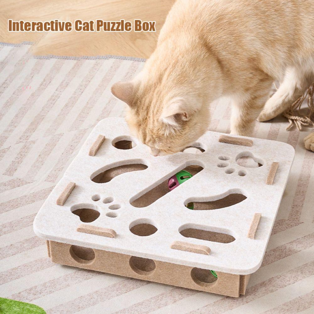 Felt Cat Puzzle Box With 3 Bell Balls Cat Exercise Toy Interesting Cat Maze Toys Cat Floral / White+Camel
Felt Cat Puzzle Box With 3 Bell Balls Cat Exercise Toy Interesting Cat Maze Toys Cat Floral / White+Camel
