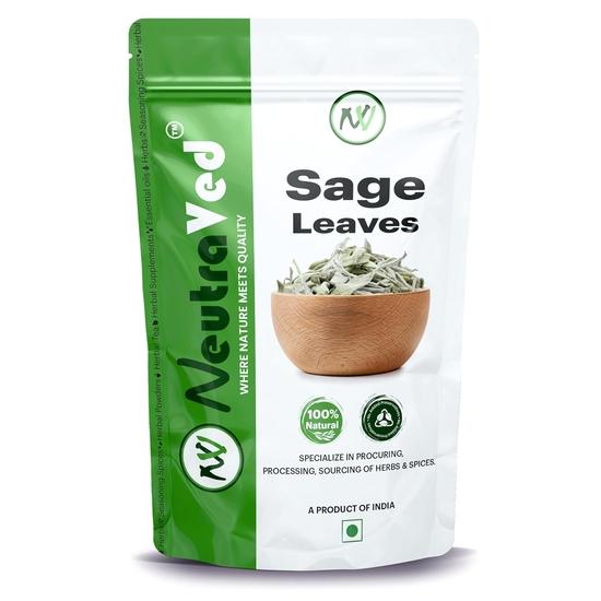NeutraVed Sage Leaves for Tea- 70g | 100% Natural Dried | Also Use for Smoke | Herbal Iced Tea - 70g
NeutraVed Sage Leaves for Tea- 70g | 100% Natural Dried | Also Use for Smoke | Herbal Iced Tea - 70g