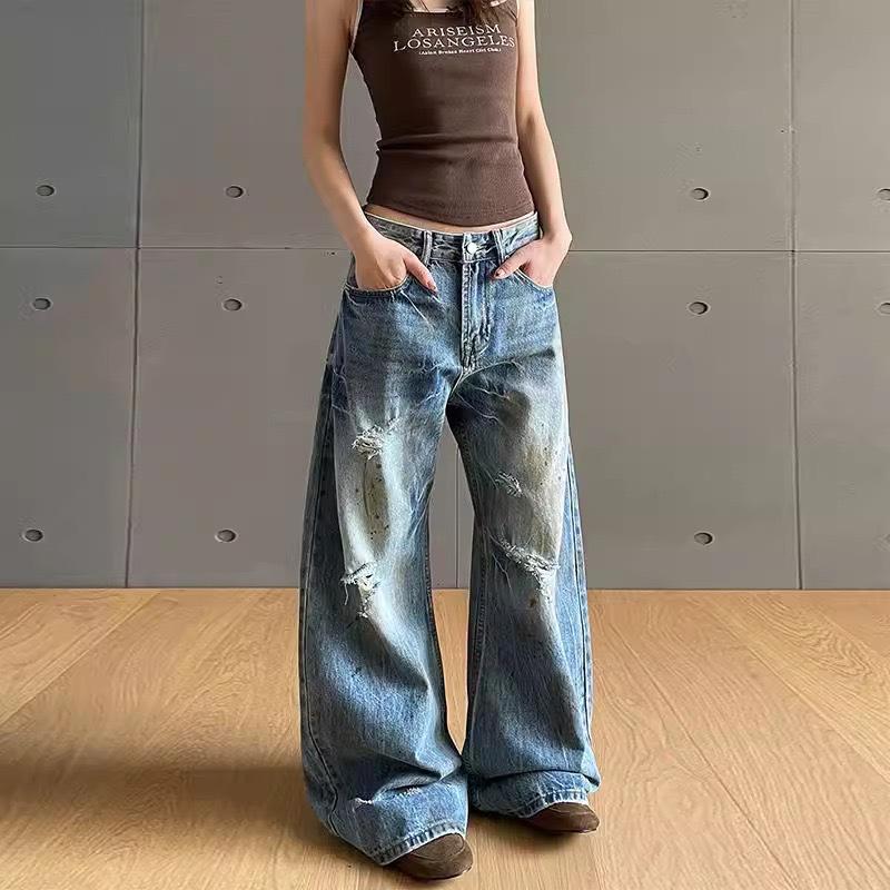 Unisex American Retro Distressed Scimitar Jeans - Trendy Straight-Leg Micro Flare Floor-Length Pants XL
Unisex American Retro Distressed Scimitar Jeans - Trendy Straight-Leg Micro Flare Floor-Length Pants XL