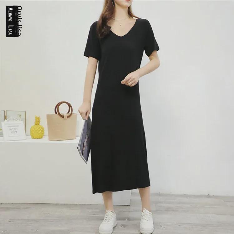 Loose V-Neck Short-Sleeve Modal Nightdress for Plus-Size Women - Spring/Summer Long Slit Skirt Style Large
Loose V-Neck Short-Sleeve Modal Nightdress for Plus-Size Women - Spring/Summer Long Slit Skirt Style Large