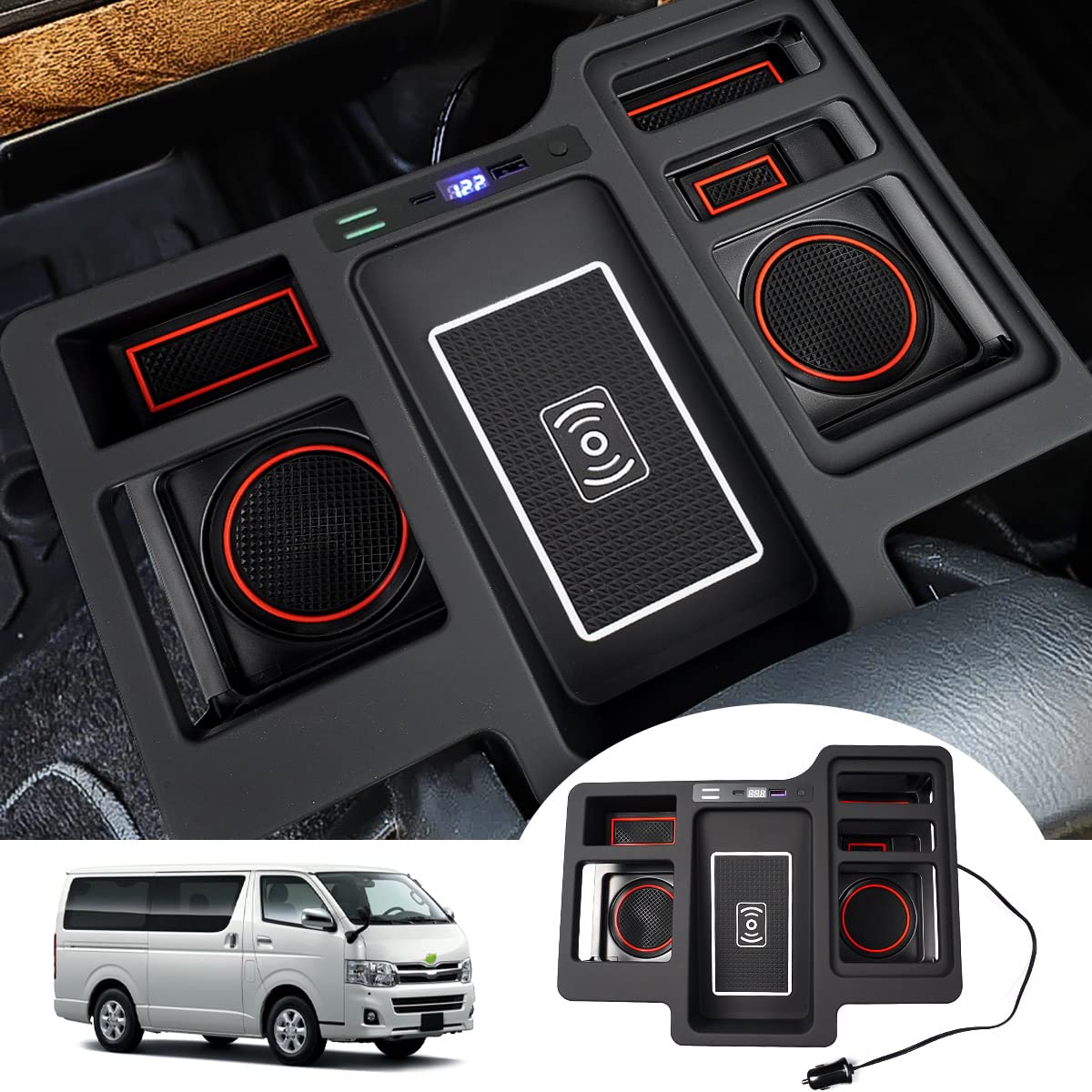 с большим количеством Cartist Toyota Hiace 200 series чашка для напитков с беспроводной зарядкой дополнительный специально разработанный для центрального хранения автомобиля с резиной чёрный
с большим количеством Cartist Toyota Hiace 200 series чашка для напитков с беспроводной зарядкой дополнительный специально разработанный для центрального хранения автомобиля с резиной чёрный