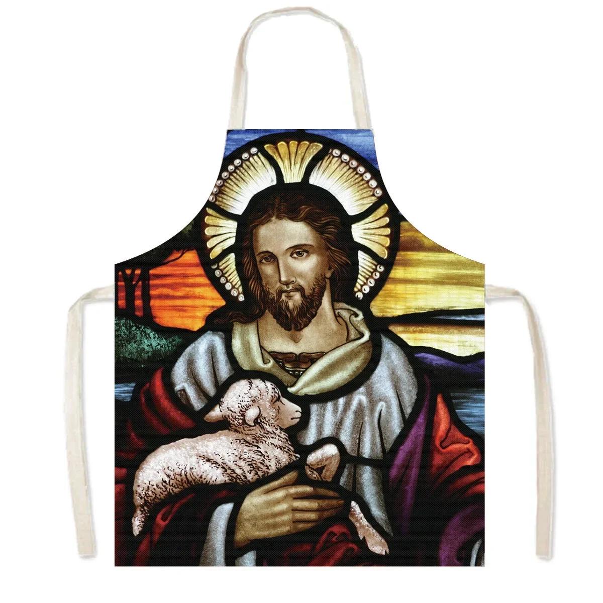 Vintage Religion Jesus Print Kitchen Aprons Women Men Home Cleaning Clothing Linen Pinafore Waterproof Chef Cooking Apron 38X47cm
Vintage Religion Jesus Print Kitchen Aprons Women Men Home Cleaning Clothing Linen Pinafore Waterproof Chef Cooking Apron 38X47cm