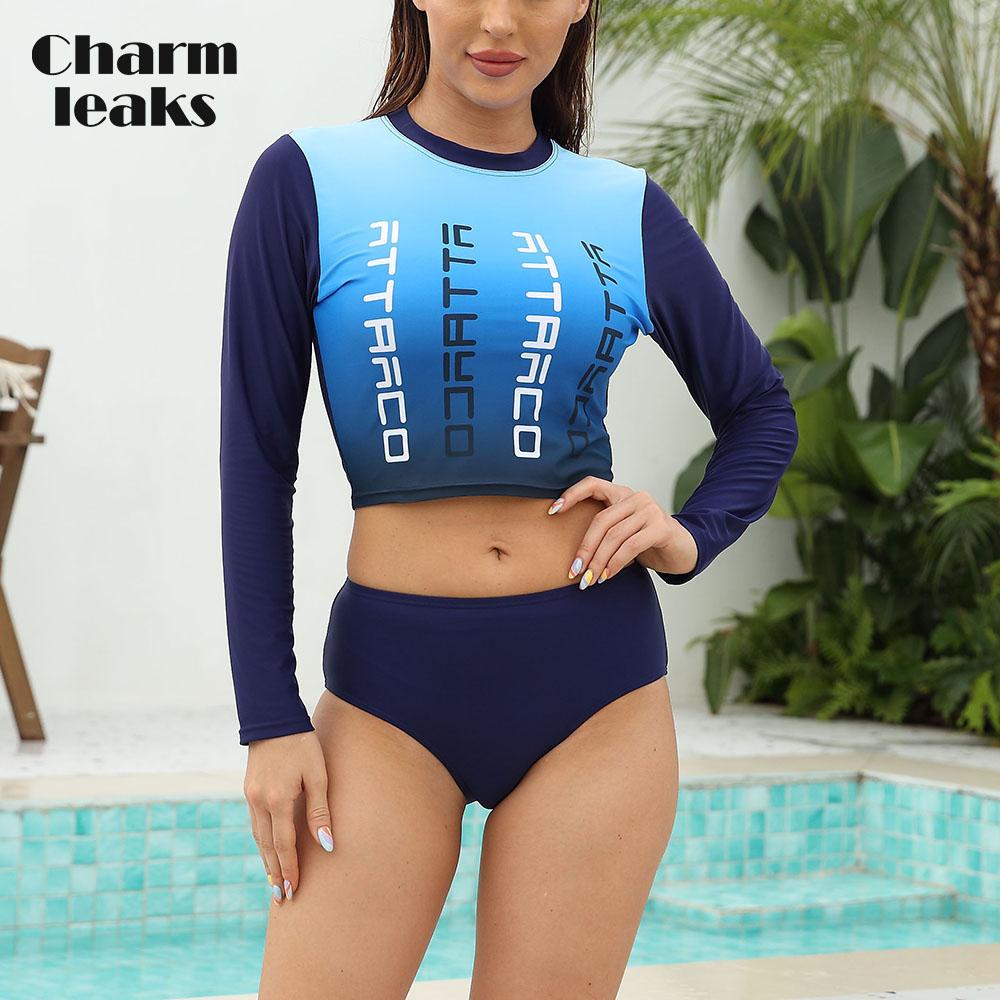 Женский комплект из двух предметов Charmleaks, комплект для серфинга с длинными рукавами, логотипом и принтом с высокой талией, одежда для пляжного серфинга с плавающей нижней частью S темно-синий
Женский комплект из двух предметов Charmleaks, комплект для серфинга с длинными рукавами, логотипом и принтом с высокой талией, одежда для пляжного серфинга с плавающей нижней частью S темно-синий