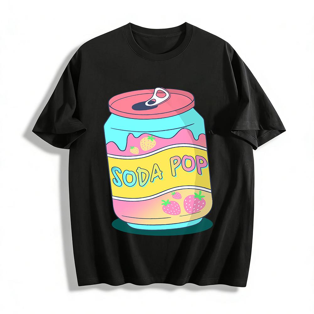 Strawberry Soda Pop Print Tshirt Retro Style Casual Loose Crewneck Top For Girls Teens Pure cotton T-shirt XXS
Strawberry Soda Pop Print Tshirt Retro Style Casual Loose Crewneck Top For Girls Teens Pure cotton T-shirt XXS