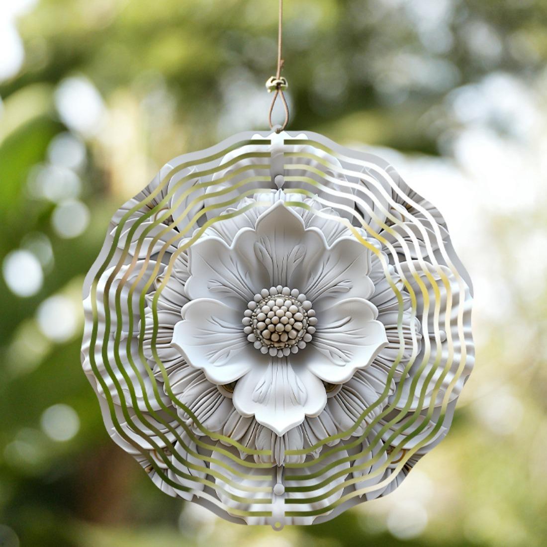 1pc 3D Mandala Flower Hanging Wind Spinner, Metal Garden Wind Chime Yard Spinner with 360° Rotating Hook, Outdoor Decorative Kinetic Sculpture 01A
1pc 3D Mandala Flower Hanging Wind Spinner, Metal Garden Wind Chime Yard Spinner with 360° Rotating Hook, Outdoor Decorative Kinetic Sculpture 01A