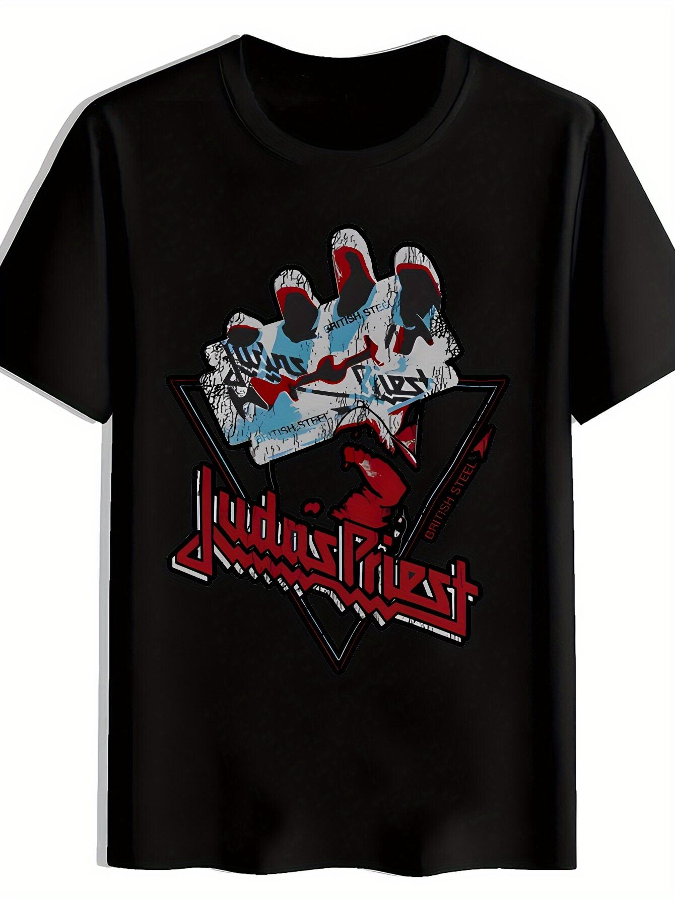 Vintage Rock Band Graphic T-shirt - Justis Priest Design with Skull & Crossbones S
Vintage Rock Band Graphic T-shirt - Justis Priest Design with Skull & Crossbones S