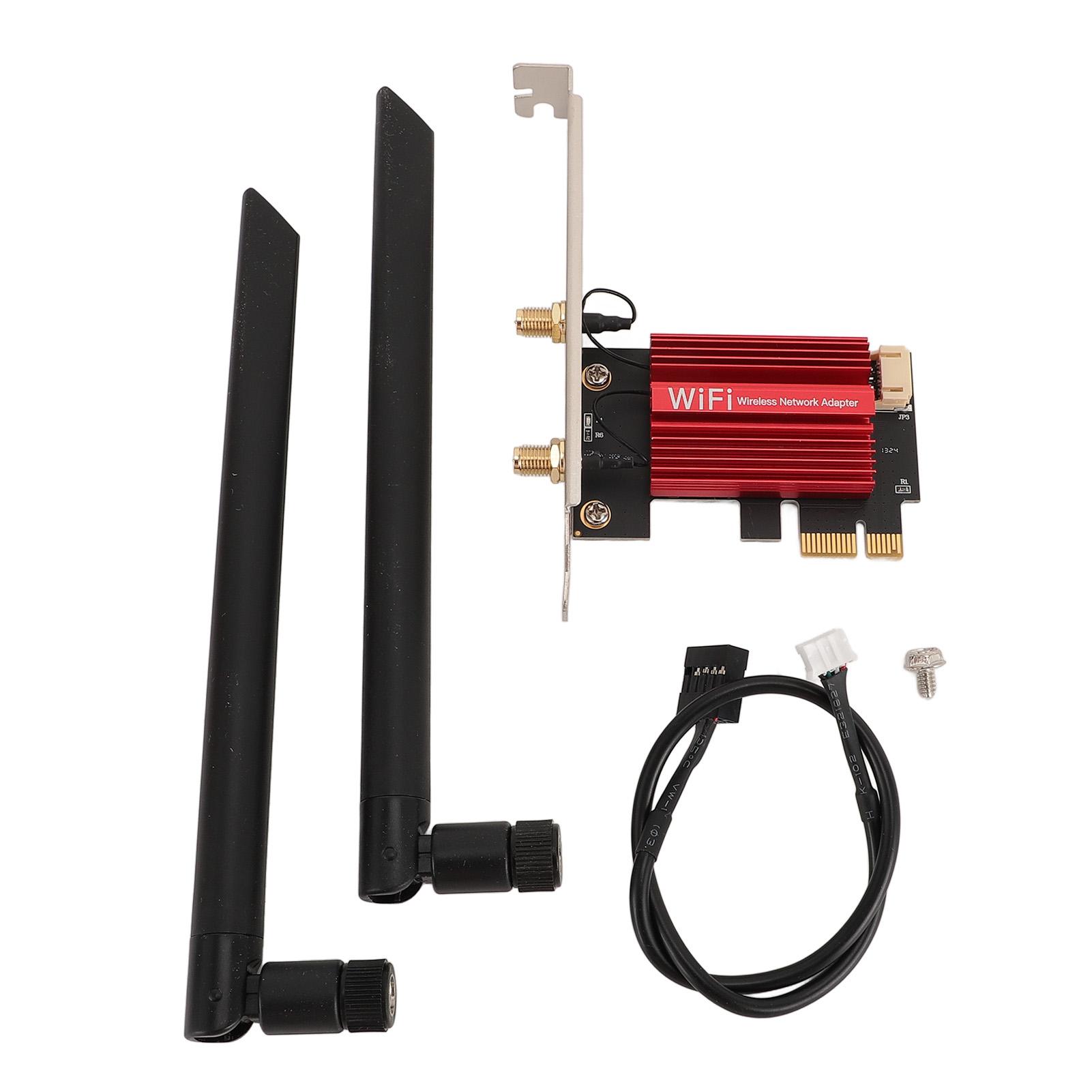 Бездротова мережева карта-адаптер із двома антенами PCIE 8DB, 5 ГГц, тридіапазонний Bluetooth, 5 ГГц, 2,4 ГГц, 5400 Мбіт/с
Бездротова мережева карта-адаптер із двома антенами PCIE 8DB, 5 ГГц, тридіапазонний Bluetooth, 5 ГГц, 2,4 ГГц, 5400 Мбіт/с