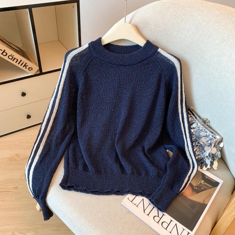Thin striped knitted sweater women s early autumn design sense thin versatile long-sleeved top average size тёмно-синий
Thin striped knitted sweater women s early autumn design sense thin versatile long-sleeved top average size тёмно-синий