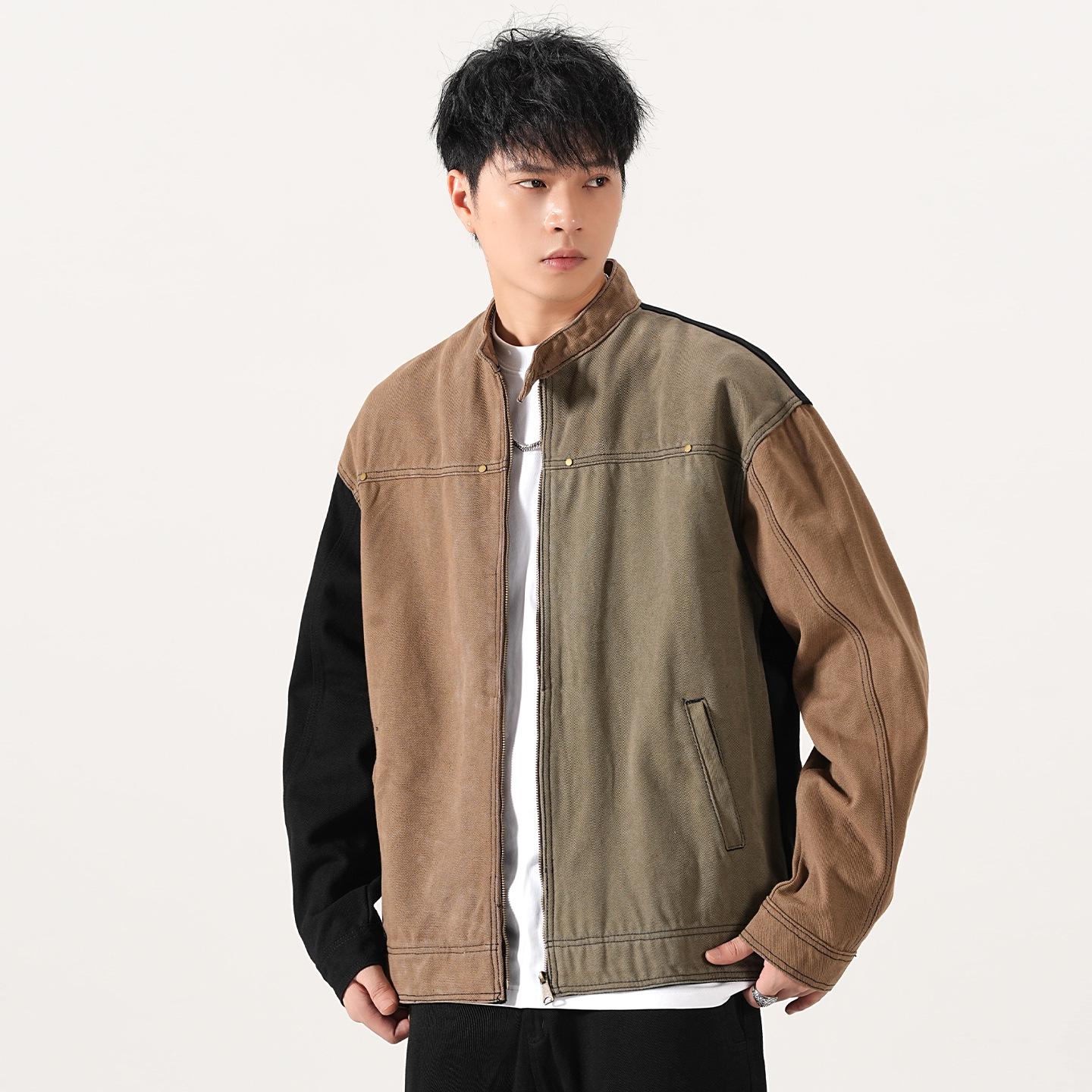Men s American Retro Patchwork Harrington Jacket - Heavy-Duty, Loose Fit, Autumn/Winter 2025, Color Block Trendy Workwear 2XL for 85-100 kg
Men s American Retro Patchwork Harrington Jacket - Heavy-Duty, Loose Fit, Autumn/Winter 2025, Color Block Trendy Workwear 2XL for 85-100 kg