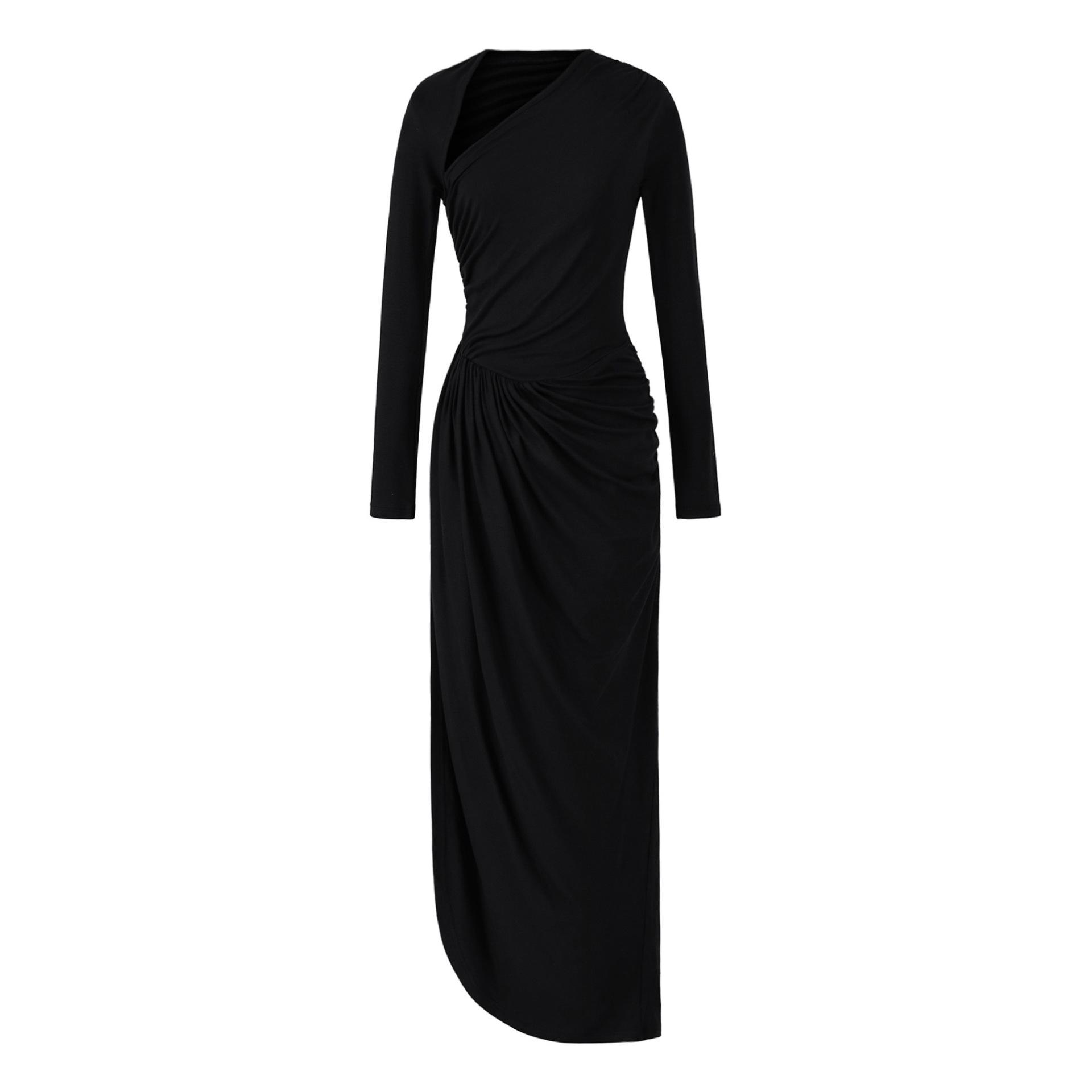 Asymmetrical Long Pleated Dress, Designer-Inspired, Yù Jiě Style, Waist-Cinched, Slim-Fit, Hip-Hugging, Long Sleeves, High-End Formal Wear. Large
Asymmetrical Long Pleated Dress, Designer-Inspired, Yù Jiě Style, Waist-Cinched, Slim-Fit, Hip-Hugging, Long Sleeves, High-End Formal Wear. Large