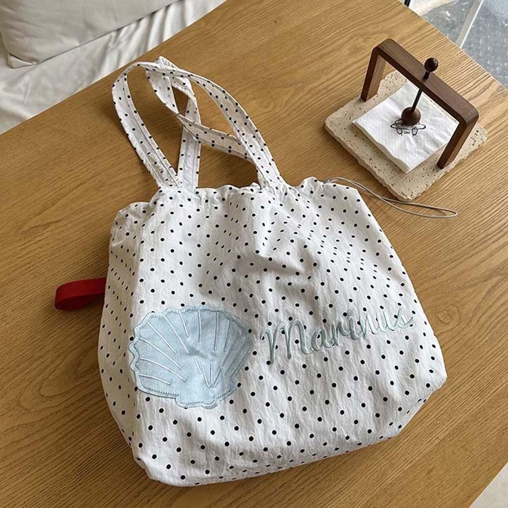 Spacious Main Compartment Polka Dot Tote Bag Drawstring Nylon Handbag Yoga Class Companion білий
Spacious Main Compartment Polka Dot Tote Bag Drawstring Nylon Handbag Yoga Class Companion білий