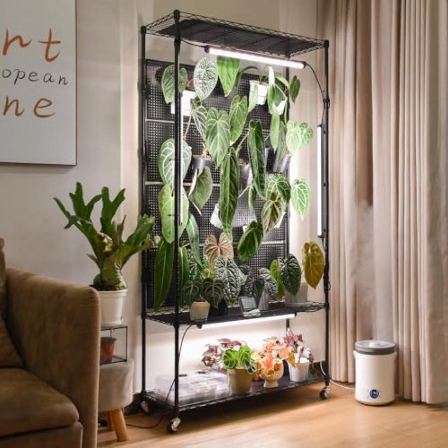 Plant Cabinet with Pegboard 3 Tier Plant Shelf with Grow Light Metal Plant Stand with 4 Pack 96W Grow Lights for Indoor Plant F чорний
Plant Cabinet with Pegboard 3 Tier Plant Shelf with Grow Light Metal Plant Stand with 4 Pack 96W Grow Lights for Indoor Plant F чорний