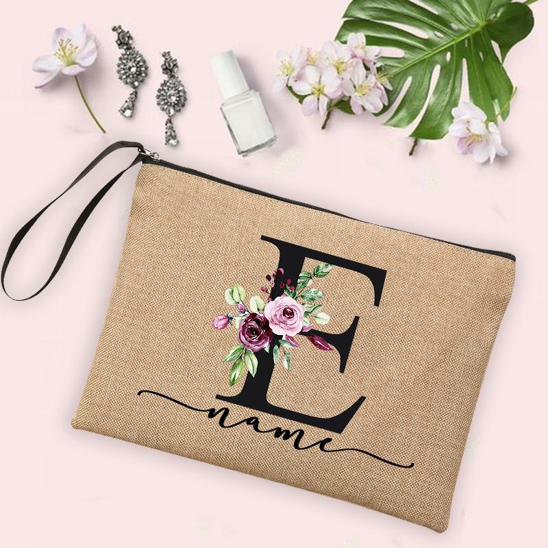 Flower Initial Letter Custom Name Cosmetic Bag Women Neceser Makeup Bag Linen Zipper Pouch Travel Toiletry Organizer Mujer Bolsa
Flower Initial Letter Custom Name Cosmetic Bag Women Neceser Makeup Bag Linen Zipper Pouch Travel Toiletry Organizer Mujer Bolsa