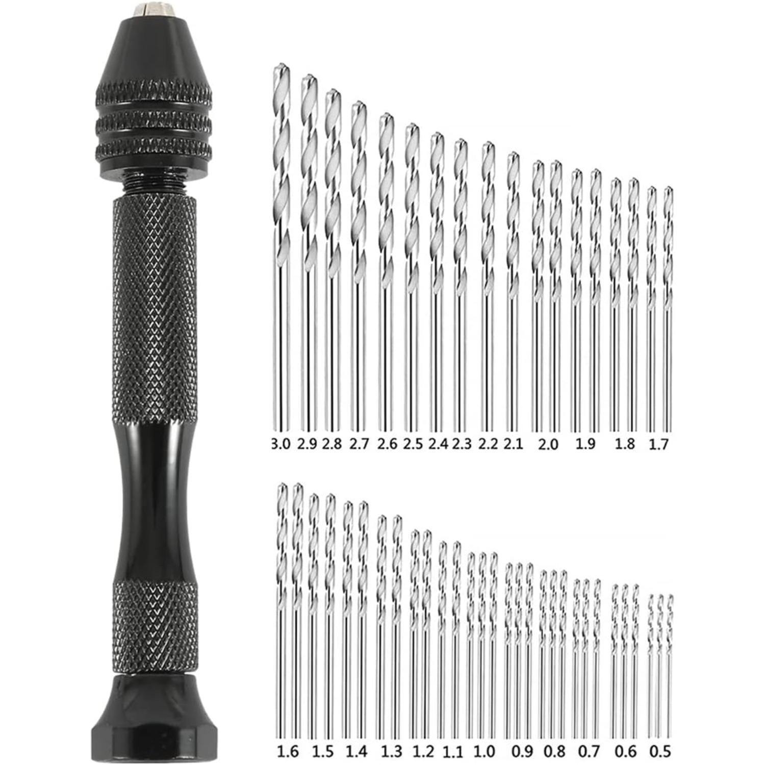48Pieces Precision Pin Vise Hobby Drill with Model Twist Hand Drill Bits Set for DIY Drilling Tool (Handwing drill set)
48Pieces Precision Pin Vise Hobby Drill with Model Twist Hand Drill Bits Set for DIY Drilling Tool (Handwing drill set)