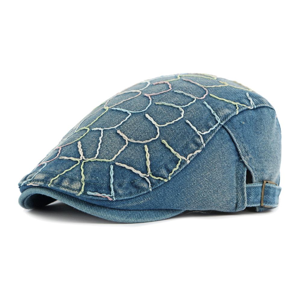 British Vintage Denim Peaked Cap Men Women Color Thread Embroidery Beret джинсовый синий
British Vintage Denim Peaked Cap Men Women Color Thread Embroidery Beret джинсовый синий