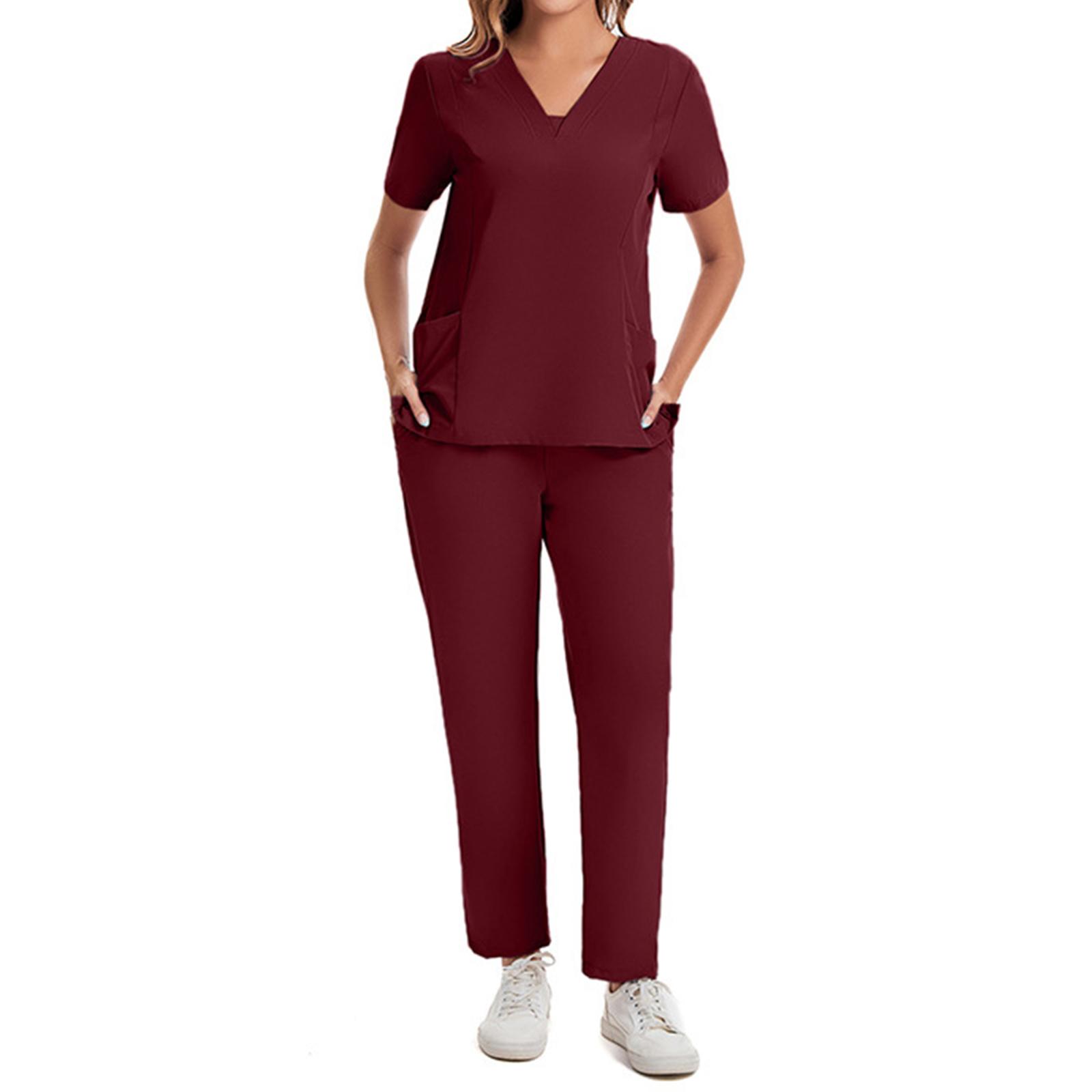 Ladies Loose And Comfortable V,neck Short Sleeved Workwear With Multiple Pockets Suit Set S червоний
Ladies Loose And Comfortable V,neck Short Sleeved Workwear With Multiple Pockets Suit Set S червоний