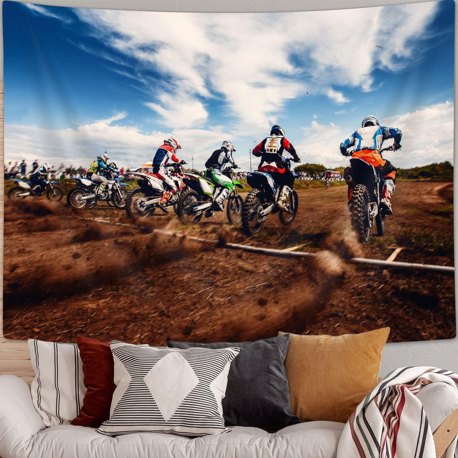 Tapestry of motorcycle racers, cool motocross riders 75x100 чорний
Tapestry of motorcycle racers, cool motocross riders 75x100 чорний