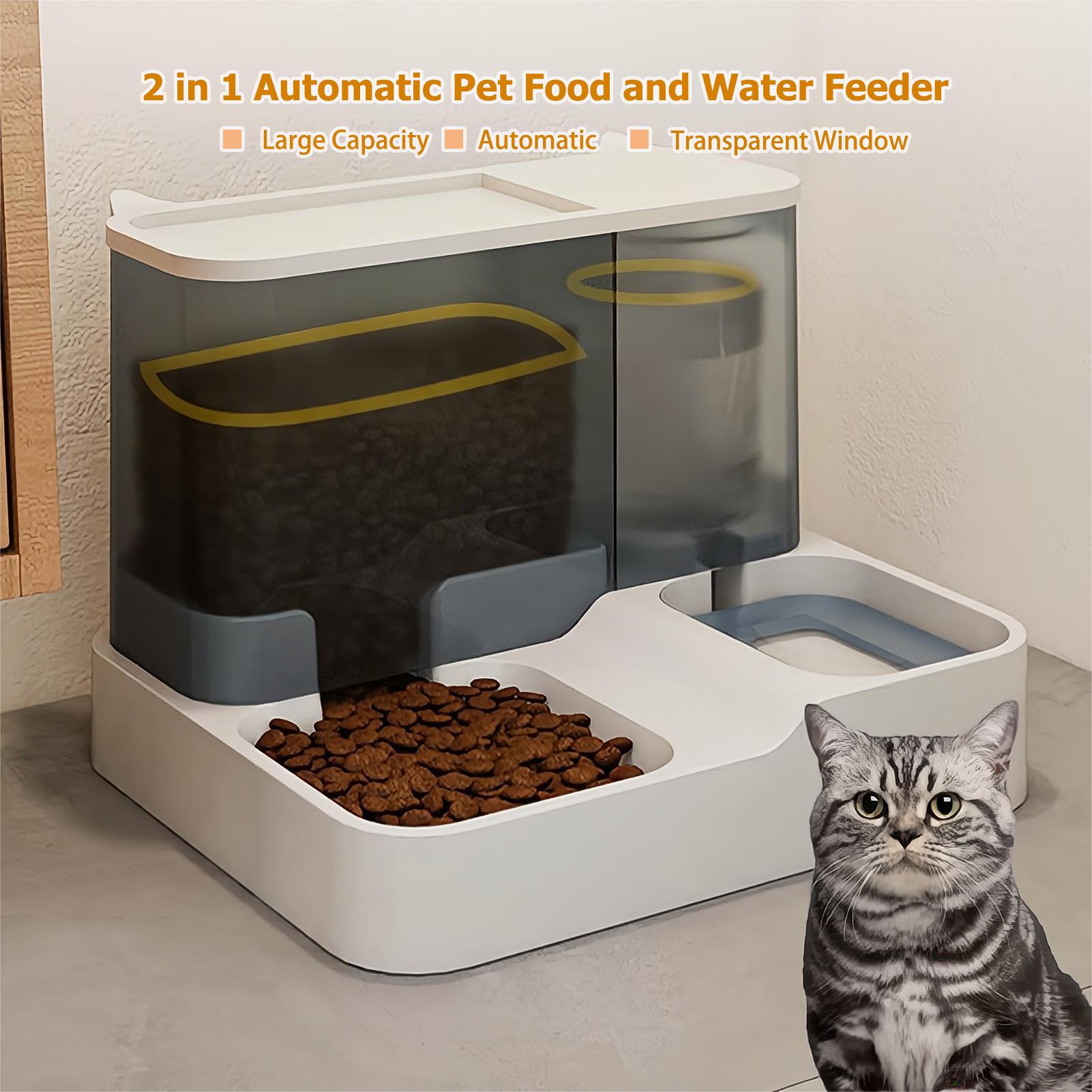 Автоматический корм для домашних животных, фонтанчик для воды и дозатор еды 2 в 1, гравитационный набор мисок для кошачьего корма и воды, съемный сепаратор для влажной и сухой воды с прозрачным окном
Автоматический корм для домашних животных, фонтанчик для воды и дозатор еды 2 в 1, гравитационный набор мисок для кошачьего корма и воды, съемный сепаратор для влажной и сухой воды с прозрачным окном