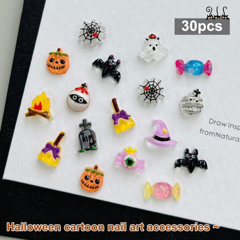 30Pcs Halloween Nail Art Charm 3D Kawaii Pumpkin Ghost Halloween Resin Decorations Cartoon Clown Mini Figurines Resin Nail Diy
30Pcs Halloween Nail Art Charm 3D Kawaii Pumpkin Ghost Halloween Resin Decorations Cartoon Clown Mini Figurines Resin Nail Diy