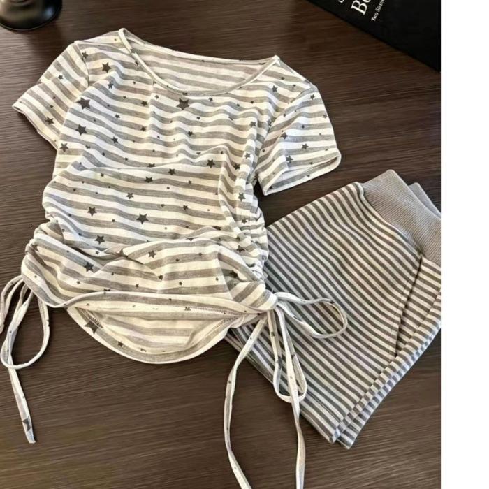 American summer Korean pure desire striped star pajamas women s short-sleeved shorts high-quality imitation cotton Spice Girls loungewear set M
American summer Korean pure desire striped star pajamas women s short-sleeved shorts high-quality imitation cotton Spice Girls loungewear set M
