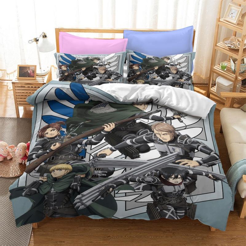 Комплект постельного белья, размер серии Attack Giant, трехсекционный пододеяльник EU Single 135x200cm
Комплект постельного белья, размер серии Attack Giant, трехсекционный пододеяльник EU Single 135x200cm