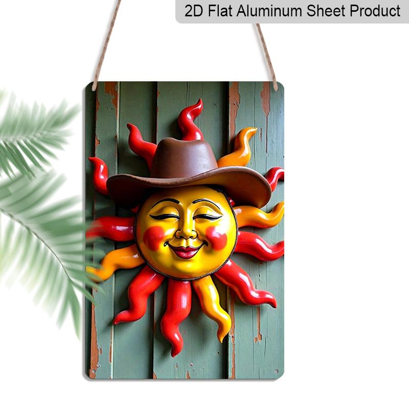 2D Flat, 1pc Vintage Embossed Aluminum Sign - Rustic Sun with Cowboy Hat Metal Wall Art, Vibrant Red & Yellow Outdoor Decor for Patio Garden Porch 20*30cm
2D Flat, 1pc Vintage Embossed Aluminum Sign - Rustic Sun with Cowboy Hat Metal Wall Art, Vibrant Red & Yellow Outdoor Decor for Patio Garden Porch 20*30cm