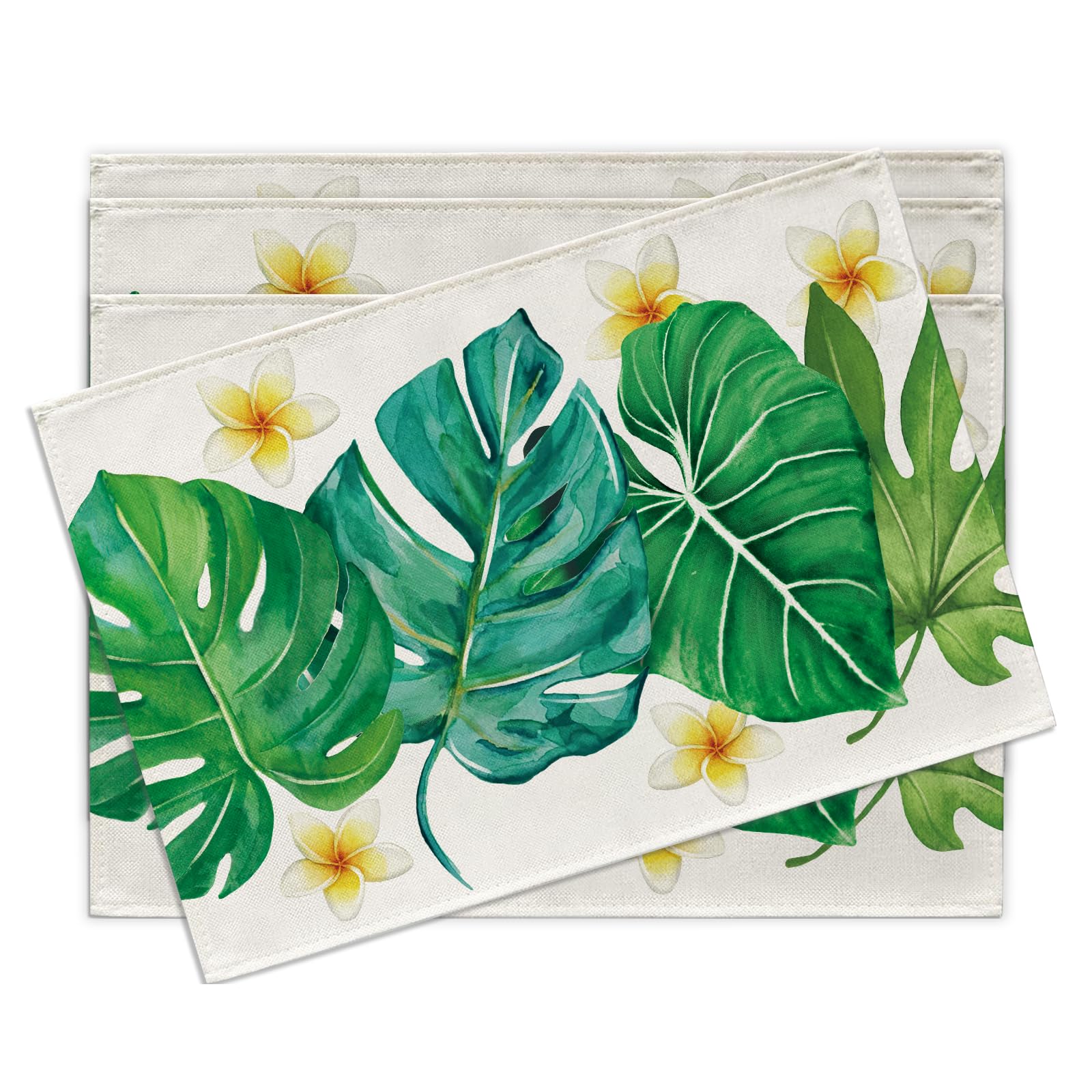 Summer Monstera Palm Leaves Placemats Set of 4, Luau Tropical Plant Botanical Frangipani Dining Place Mats Table Decor, Hawaiian Seasonal Home Kitchen 4Pcs-12 X18
Summer Monstera Palm Leaves Placemats Set of 4, Luau Tropical Plant Botanical Frangipani Dining Place Mats Table Decor, Hawaiian Seasonal Home Kitchen 4Pcs-12 X18