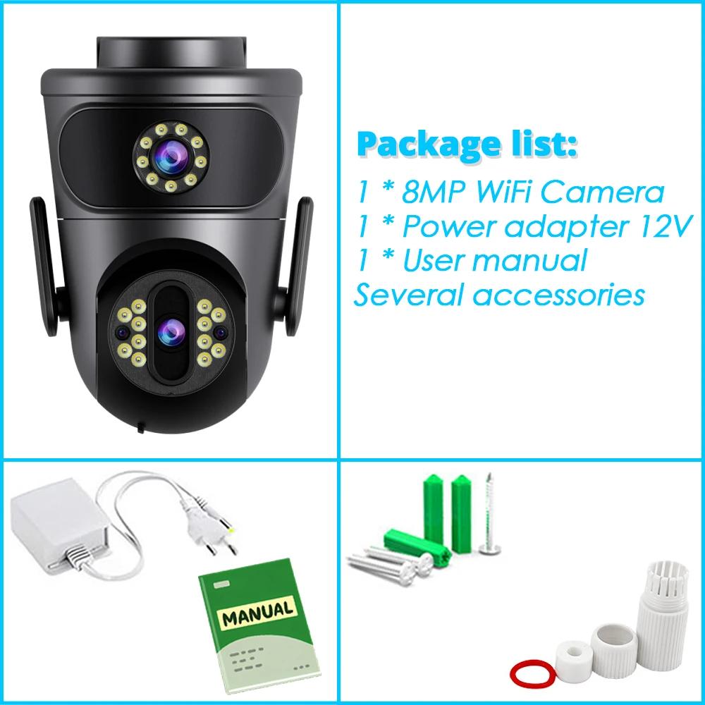 4K 8MP Ultra HD Video Surveillance Camera Wifi Outdoor Dual Lens Wireless Security IP Cameras PTZ Smart Wi-Fi CCTV IPC360 Home UK Plug білий
4K 8MP Ultra HD Video Surveillance Camera Wifi Outdoor Dual Lens Wireless Security IP Cameras PTZ Smart Wi-Fi CCTV IPC360 Home UK Plug білий