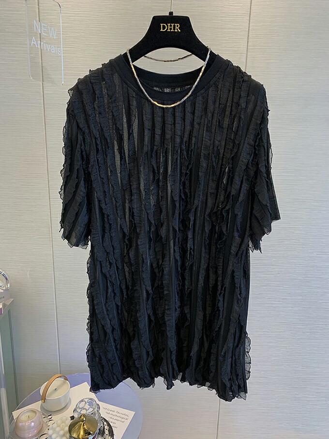2026 Summer Pleated Loose Round Neck Short Sleeve Top - Japan Korea Style One Size чорний
2026 Summer Pleated Loose Round Neck Short Sleeve Top - Japan Korea Style One Size чорний