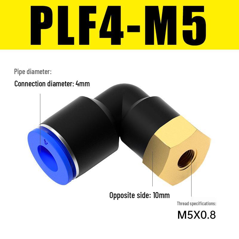 90-Degree L-Type Pneumatic Quick Connect Elbow Fitting (Internal Thread), Available in 4, 6, 8, 10, and 12mm Sizes
90-Degree L-Type Pneumatic Quick Connect Elbow Fitting (Internal Thread), Available in 4, 6, 8, 10, and 12mm Sizes