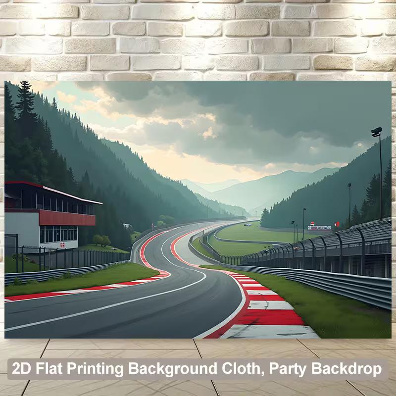 2D Formula Racing Backdrop, Curvy Race Track with Alpine Scenery Party Decor 47.2x31.5inch/120*80cm
2D Formula Racing Backdrop, Curvy Race Track with Alpine Scenery Party Decor 47.2x31.5inch/120*80cm