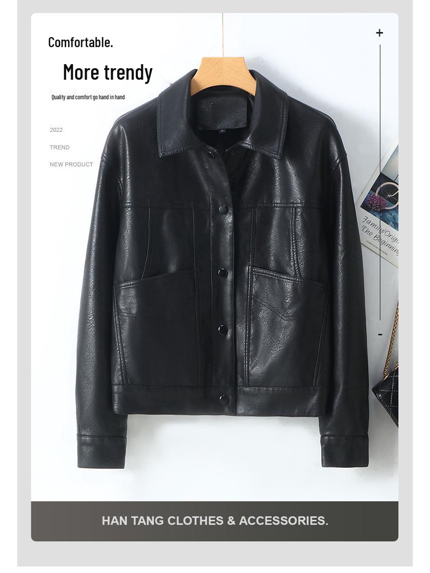 Женская весенняя приталенная куртка из ПУ кожи - Корейский горячий стиль, короткое модное пальто 2XL чёрный
Женская весенняя приталенная куртка из ПУ кожи - Корейский горячий стиль, короткое модное пальто 2XL чёрный